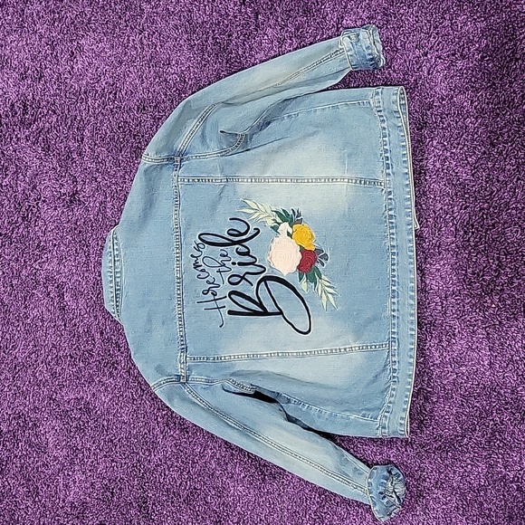 Here Comes the Bride Embroidered Jean Jacket - Picture 1 of 8